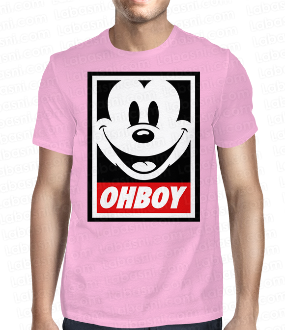 t-shirt ohboy mickey couleur rose