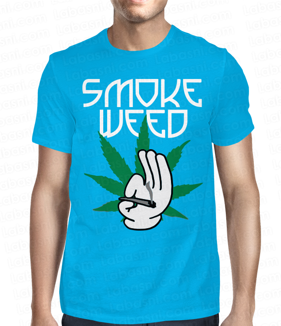 t-shirt swag smoke weed couleur turquoise