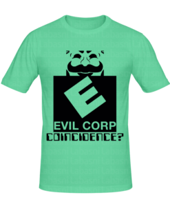 T-shirt Evil corp, t-shirt série télé personnalisé tunisie, impression sur t-shirt, broderie, sérigraphie, impression numérique sur t-shirt
