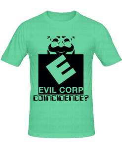 T-shirt Evil corp, t-shirt série télé personnalisé tunisie, impression sur t-shirt, broderie, sérigraphie, impression numérique sur t-shirt