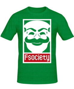 T-shirt FSociety 2, t-shirt série télé personnalisé tunisie, impression sur t-shirt, broderie, sérigraphie, impression numérique sur t-shirt