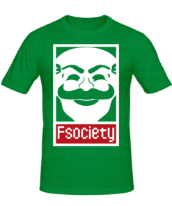 T-shirt FSociety 2, t-shirt série télé personnalisé tunisie, impression sur t-shirt, broderie, sérigraphie, impression numérique sur t-shirt