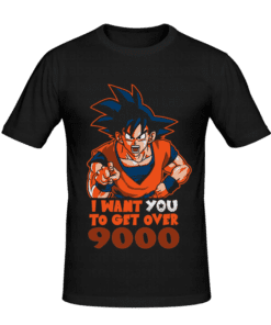 T-shirt Get Over 9000 Main Navy, tee shirt anime, manga, t-shirt manga personnalisé tunisie, impression sur t-shirt, broderie, sérigraphie, impression numérique sur textile, impression t-shirt, promotion t-shir