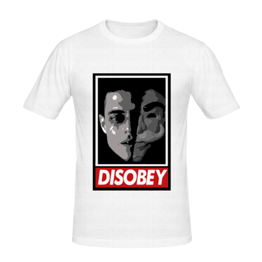 T-shirt Mr Robot Disobey, Film, t-shirt série télé personnalisé tunisie, impression sur t-shirt, broderie, sérigraphie, impression numérique