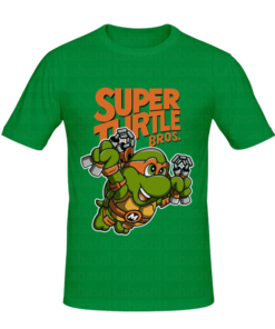 T-shirt Super Turtle Bros Mikey, t-shirt série télé personnalisé tunisie, impression sur t-shirt, broderie, sérigraphie, impression numérique sur t-shirt