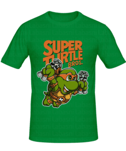 T-shirt Super Turtle Bros Mikey, t-shirt série télé personnalisé tunisie, impression sur t-shirt, broderie, sérigraphie, impression numérique sur t-shirt