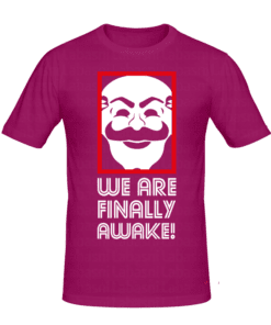 T-shirt FSociety-We are finally awake!, t-shirt série télé personnalisé tunisie, impression sur t-shirt, broderie, sérigraphie, impression numérique sur t-shirt