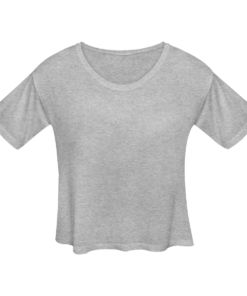 Créez en ligne votre T-shirt cropped large pour femme personnalisé avec votre photo, texte ou motif, impression numérique, transfert et sérigraphie