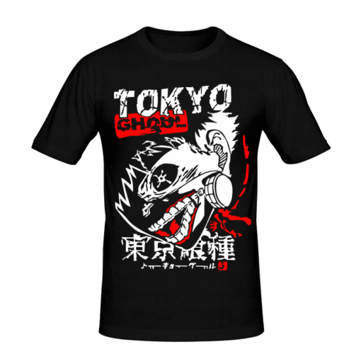 T-shirt tokyo ghoul, T-shirt manga et anime en tunisie, tee shirts personnalisés manga et anime, t-shirts personnalisés en tunisie